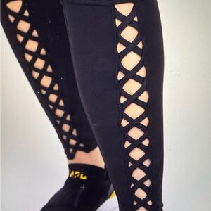 SoulCycle Black Lace-Up Leggings